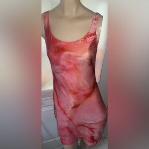 Midi Salmon and Pink Summer Dress